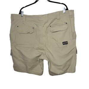 Duluth Trading Flex Fire Hose Mens Cargo Shorts 42 Tan Relaxed Fit Canvas Work K